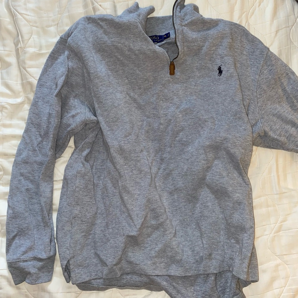Ralph Lauren gray quarter zip polo size XL.